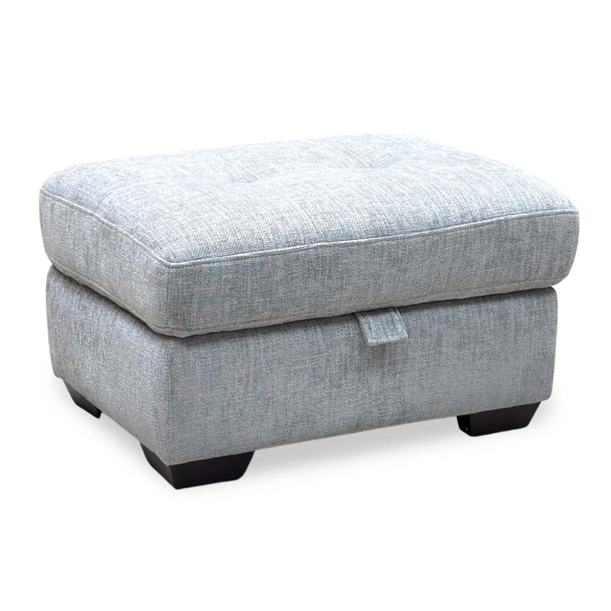 'Dinky' Anivia Light Grey Woven Fabric Large Storage Footstool