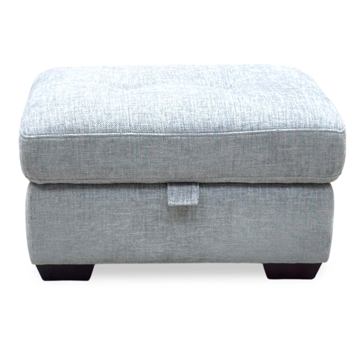 'Dinky' Anivia Light Grey Woven Fabric Large Storage Footstool