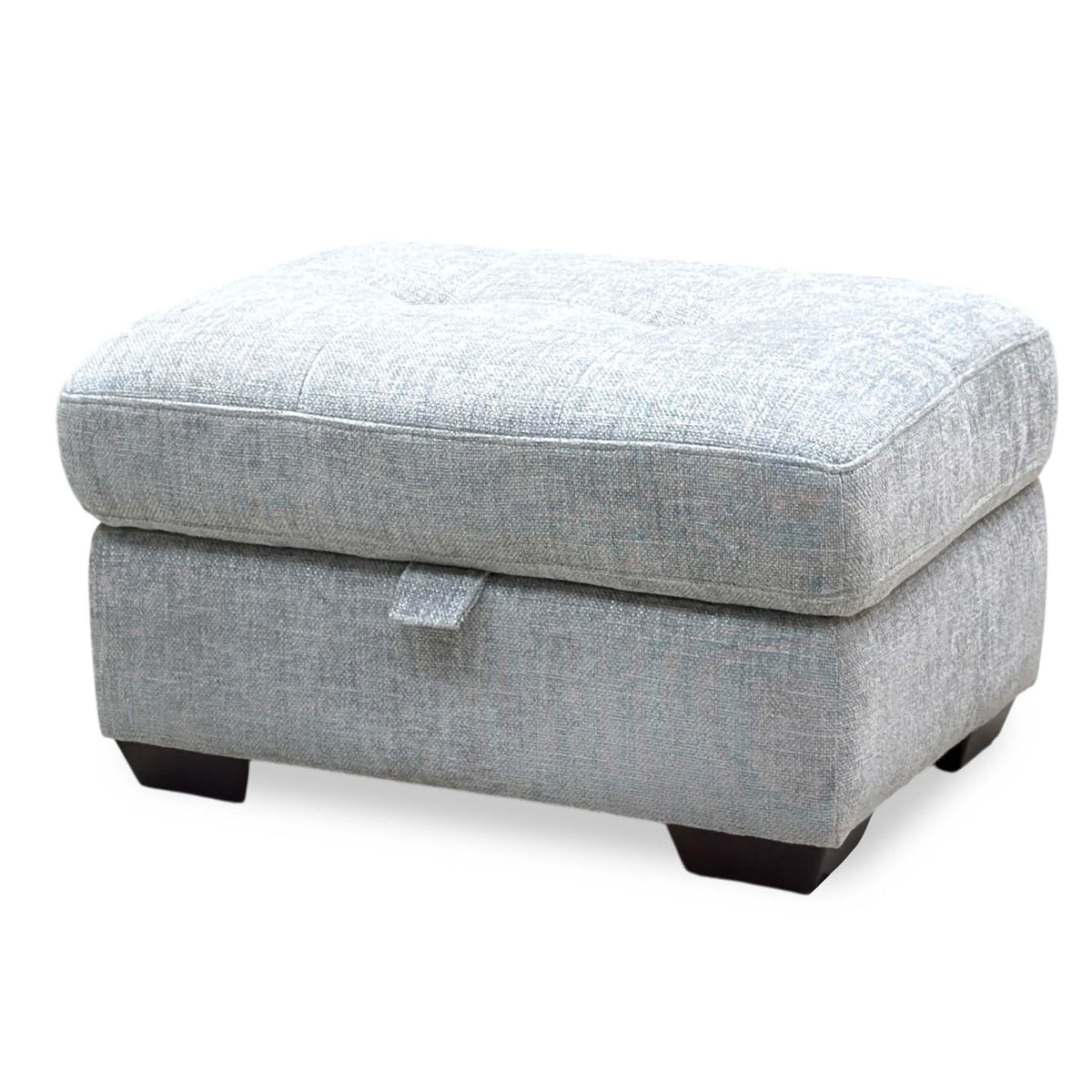 'Dinky' Anivia Light Grey Woven Fabric Large Storage Footstool