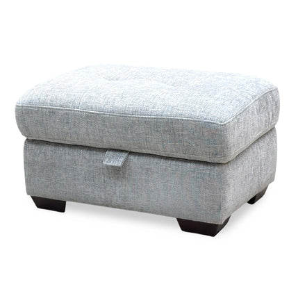 'Dinky' Anivia Light Grey Woven Fabric Large Storage Footstool