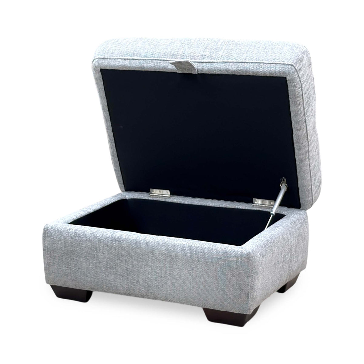 'Dinky' Anivia Light Grey Woven Fabric Large Storage Footstool