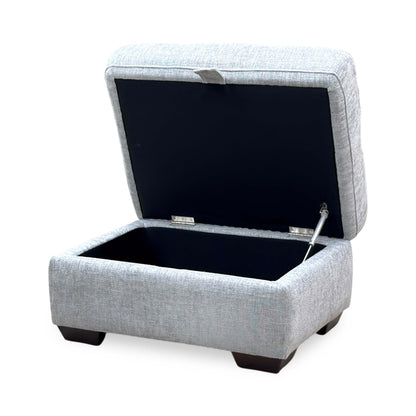 'Dinky' Anivia Light Grey Woven Fabric Large Storage Footstool