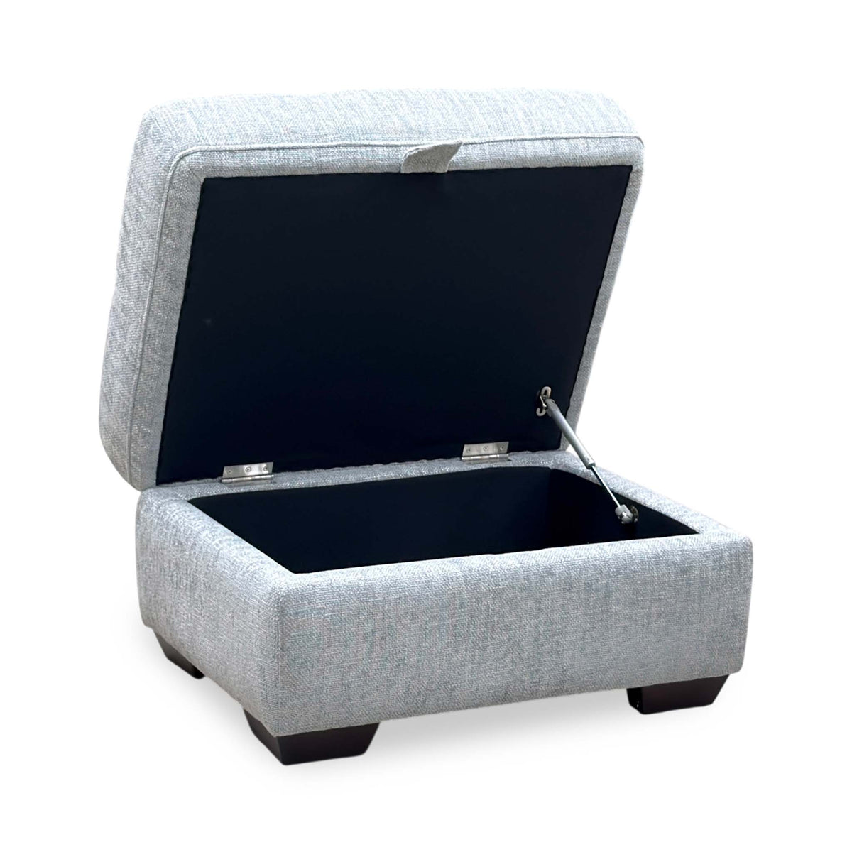 'Dinky' Anivia Light Grey Woven Fabric Large Storage Footstool