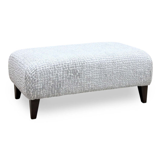 'Aphrodite' Marlow Silver Dw Ft Patterned Fabric Designer Footstool