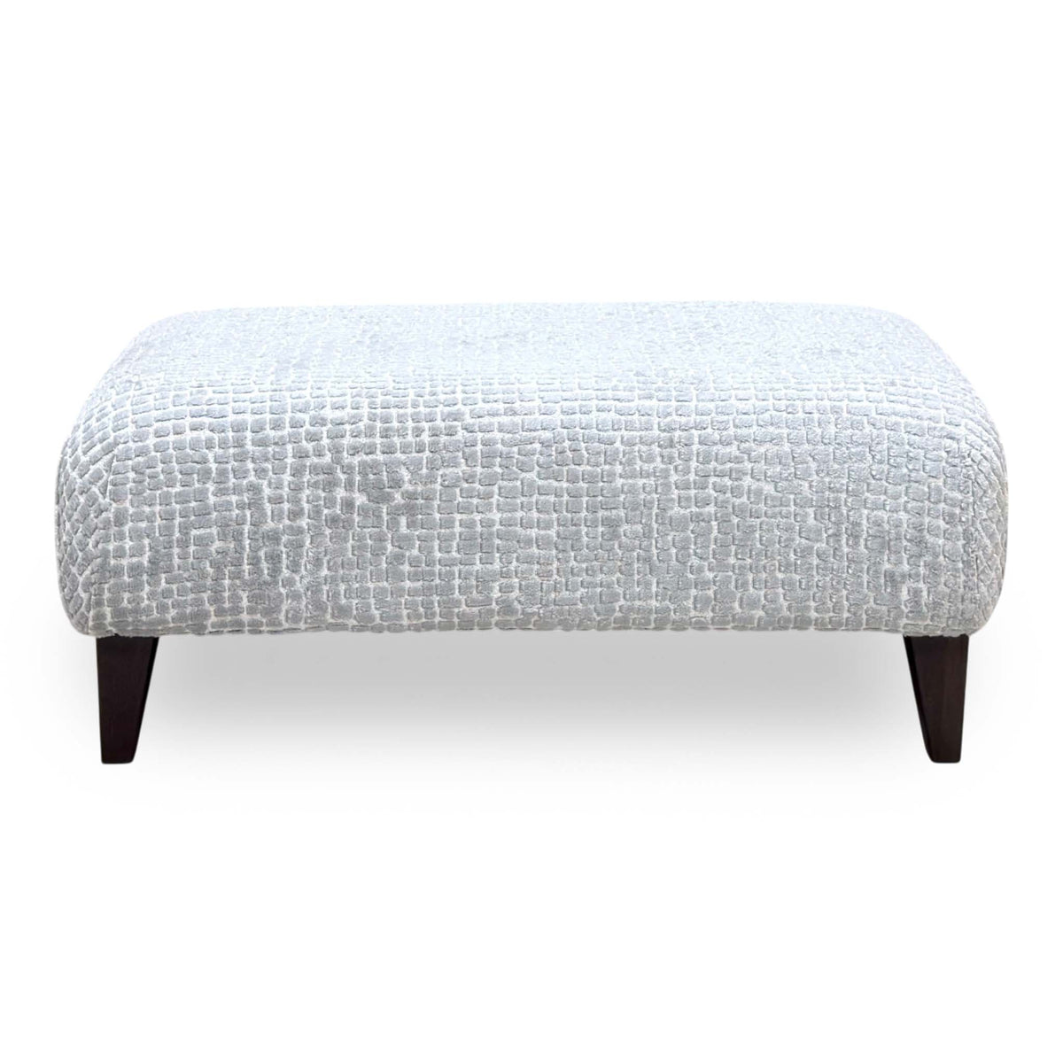 'Aphrodite' Marlow Silver Dw Ft Patterned Fabric Designer Footstool
