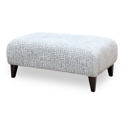 'Aphrodite' Marlow Silver Dw Ft Patterned Fabric Designer Footstool