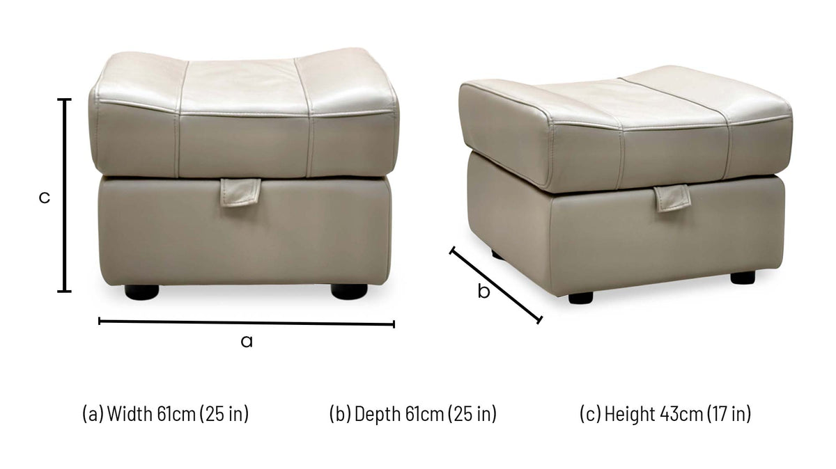 ‘Aero’ Oyster Cat-40:08 Leather Storage Footstool