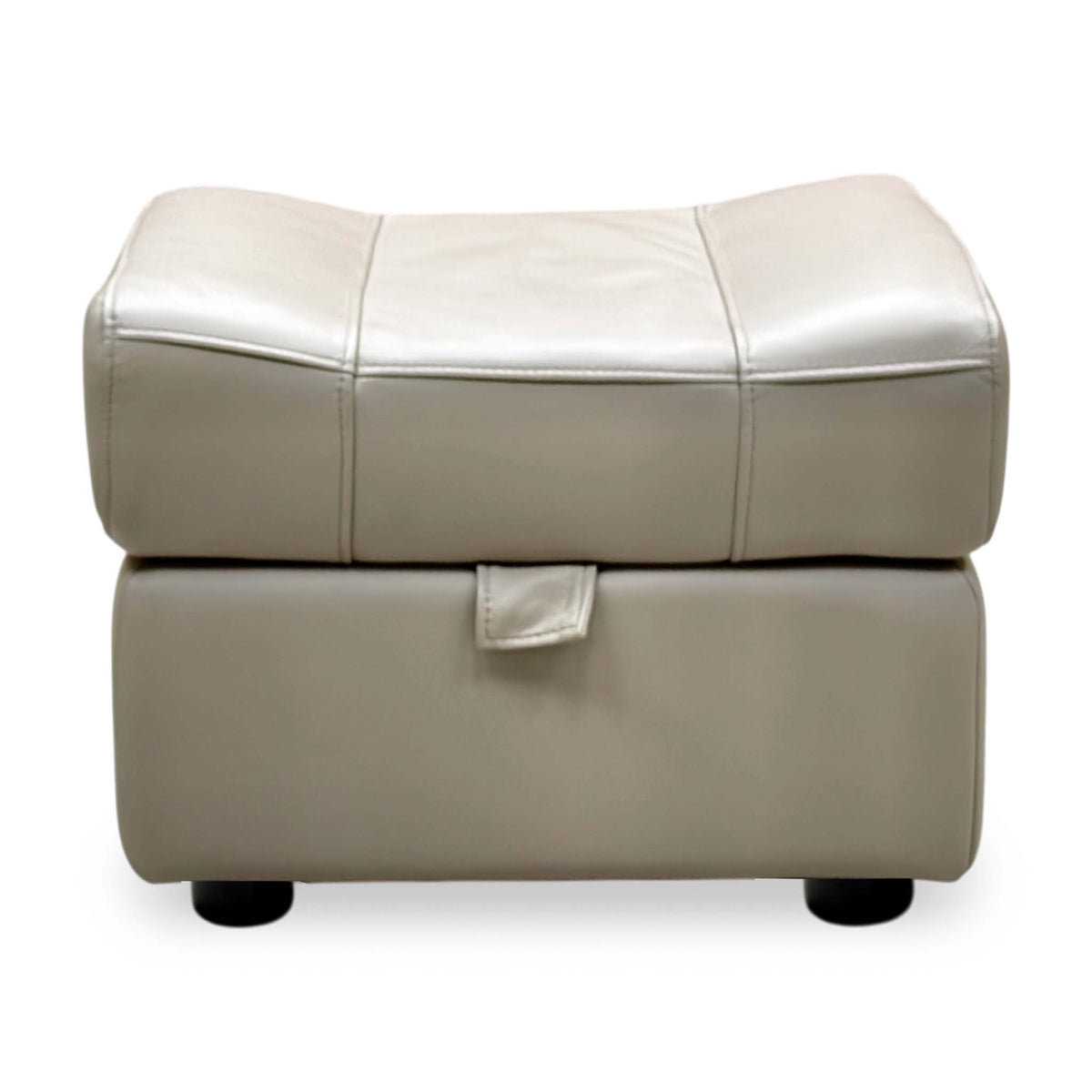 ‘Aero’ Oyster Cat-40:08 Leather Storage Footstool