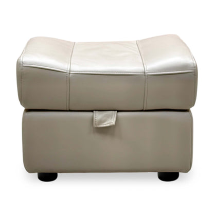 ‘Aero’ Oyster Cat-40:08 Leather Storage Footstool