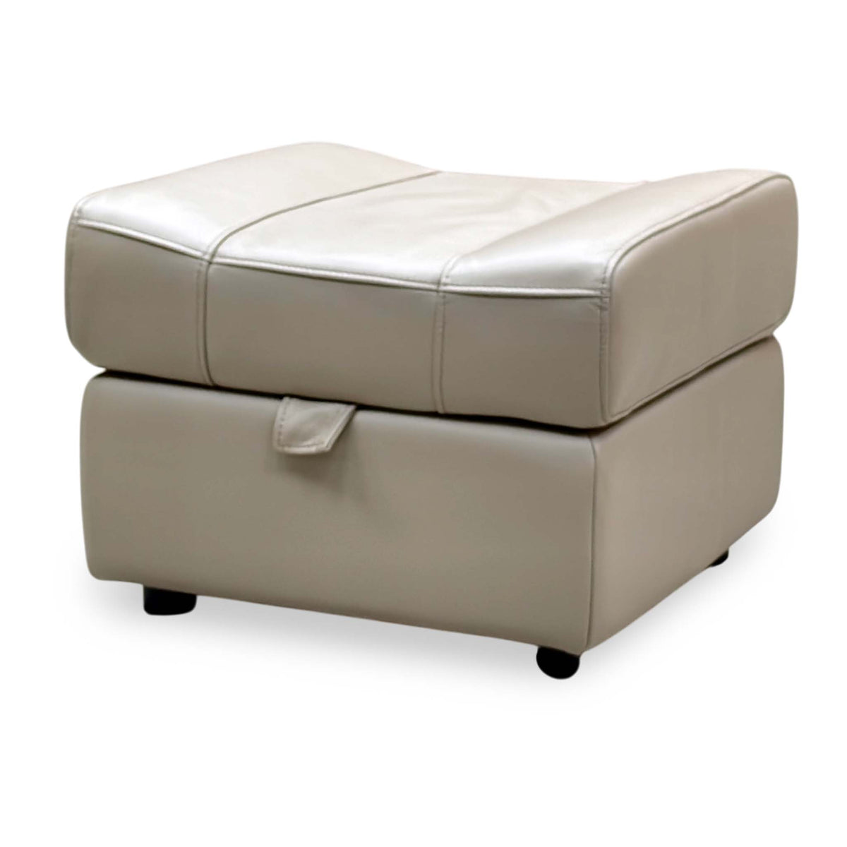 ‘Aero’ Oyster Cat-40:08 Leather Storage Footstool