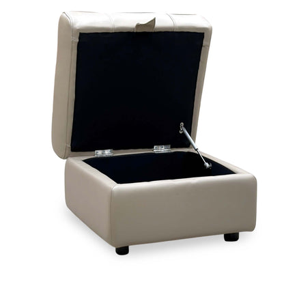 ‘Aero’ Oyster Cat-40:08 Leather Storage Footstool