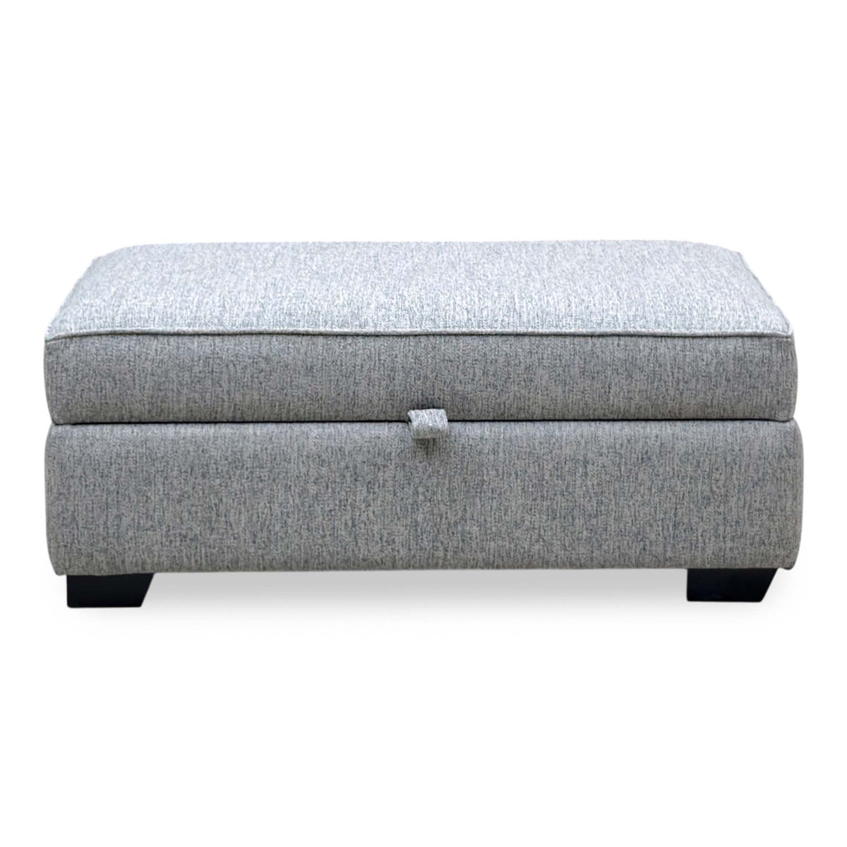'Abberton' Iron Debdon Grey Plain Fabric Large Storage Footstool