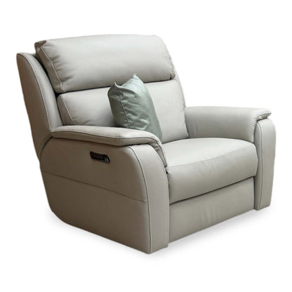 Nicoletti 'Vito' Torello Tortora 328 Grey Leather Power Chair