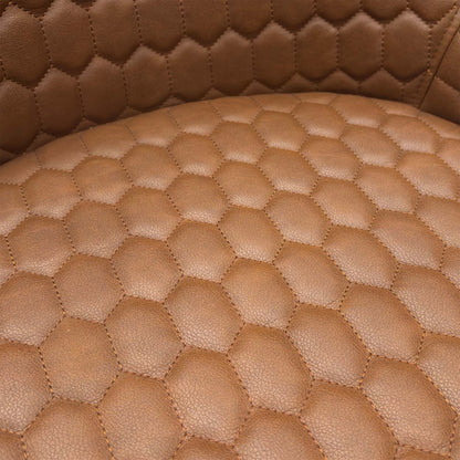 'Osaka' Tan Brown Faux Leather Fixed Dining Chairs - Set of 2