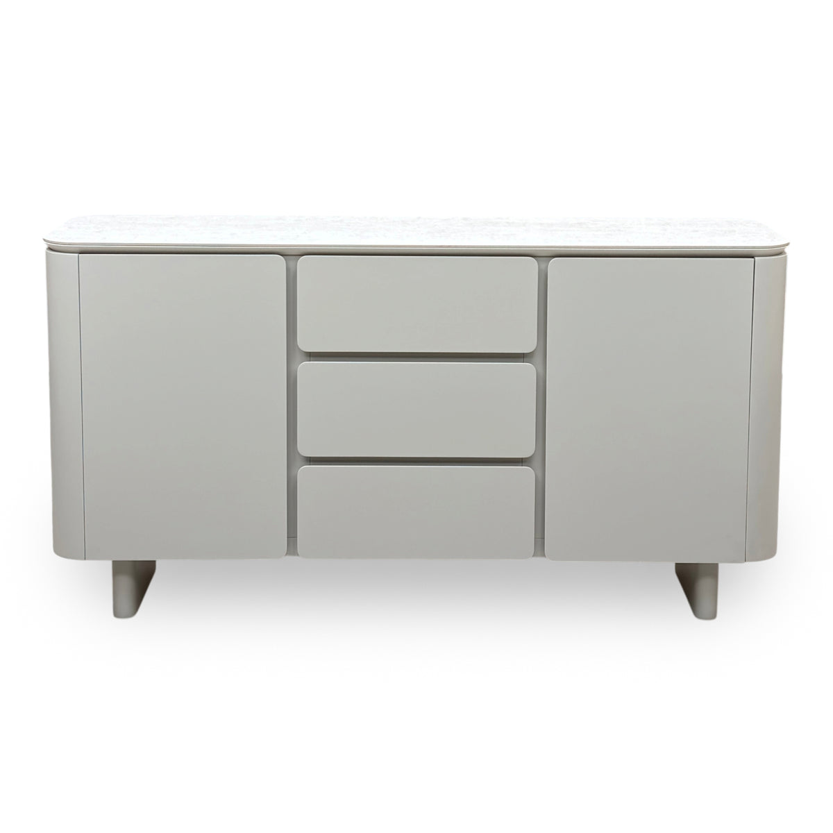 ‘Pebble' Neutral Ceramic Top 2 Door 3 Drawer Sideboard