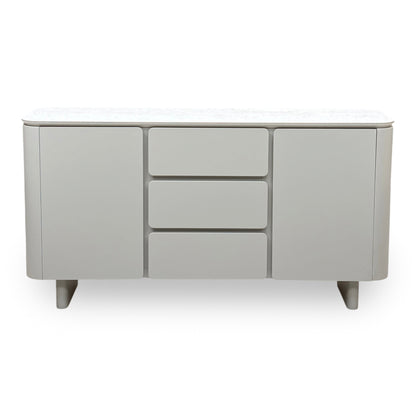 ‘Pebble' Neutral Ceramic Top 2 Door 3 Drawer Sideboard