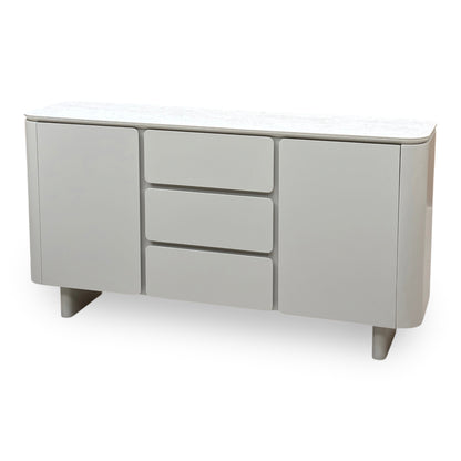 ‘Pebble' Neutral Ceramic Top 2 Door 3 Drawer Sideboard