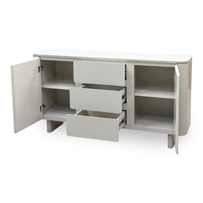‘Pebble' Neutral Ceramic Top 2 Door 3 Drawer Sideboard