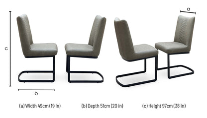 Bodahl Loki cantilever dining chair dimensions: width 49cm, depth 51cm, height 97cm