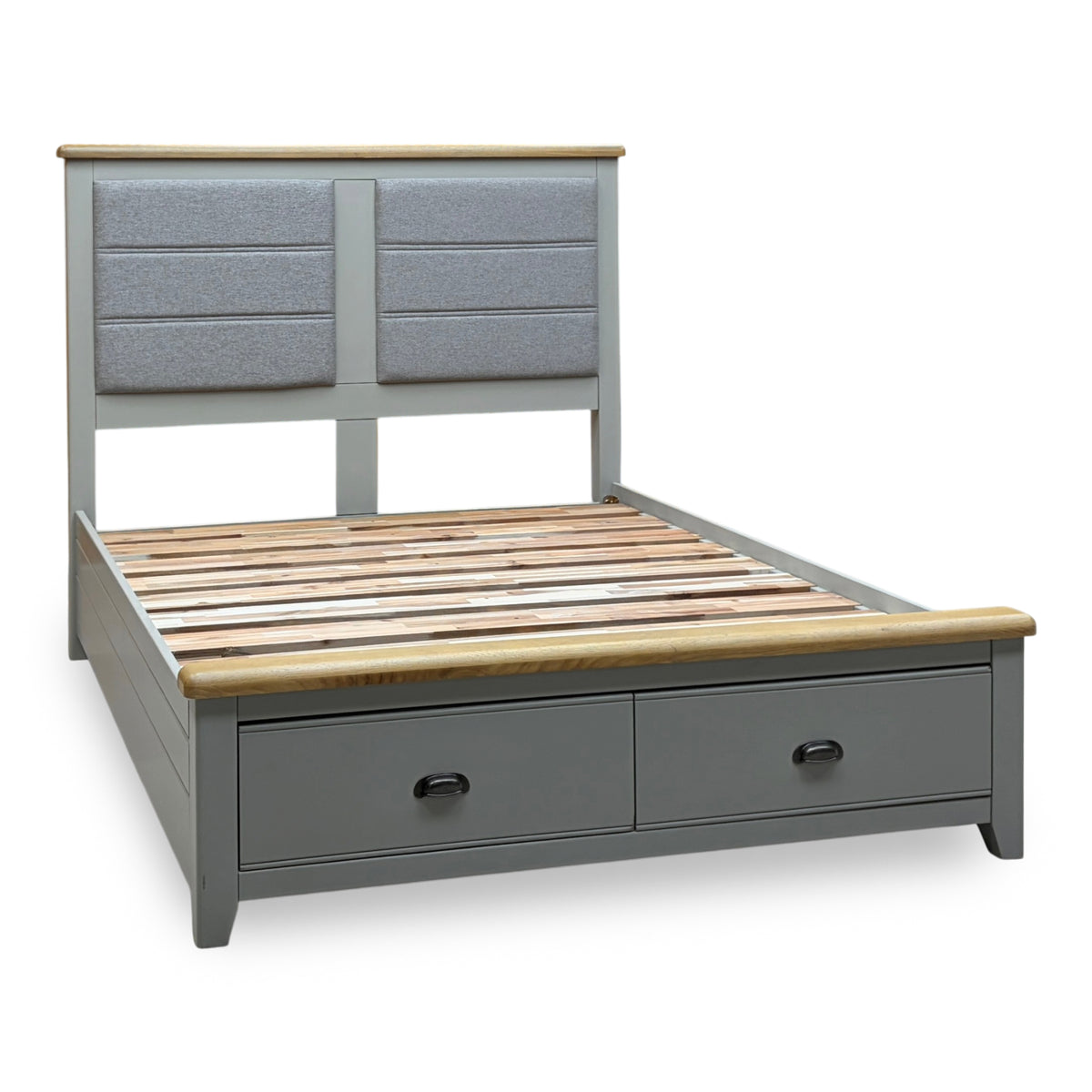 ‘Hartley’ Soft Grey Painted Finish 2 Drawer Bed Frame - King