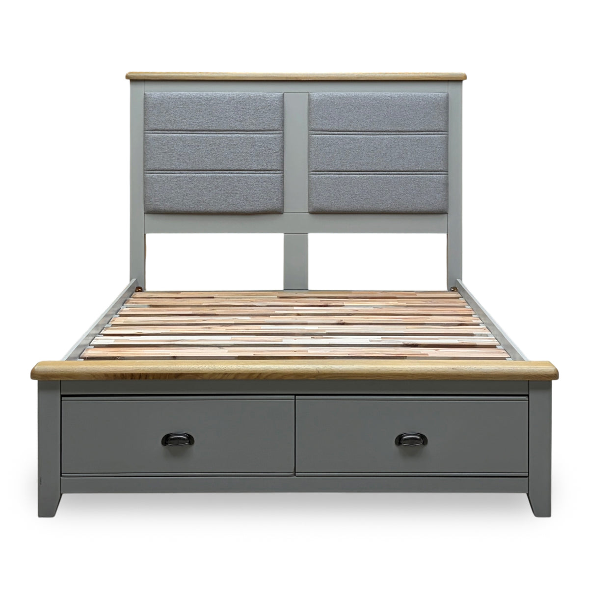‘Hartley’ Soft Grey Painted Finish 2 Drawer Bed Frame - King