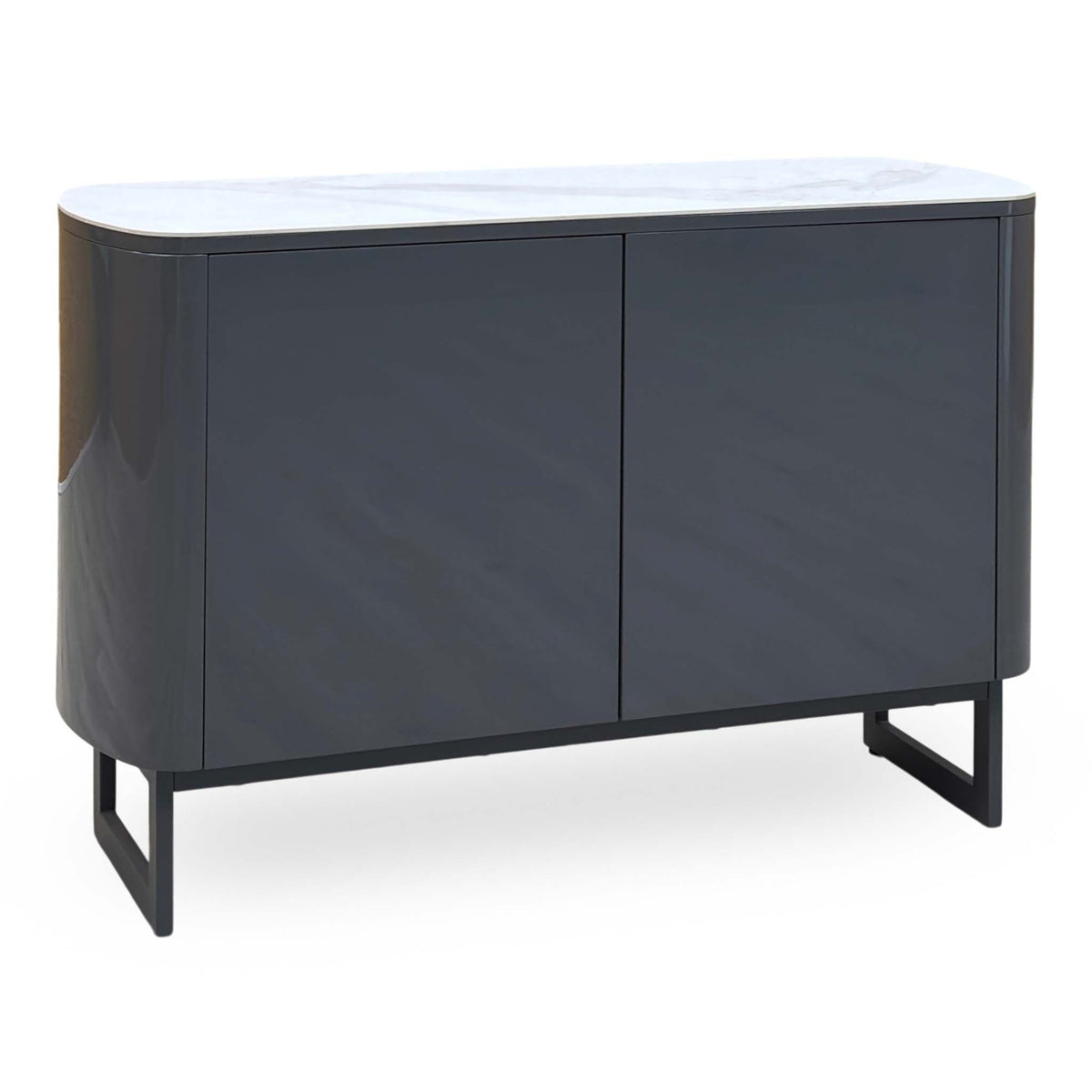 Carrera ceramic top 2 door small sideboard angled from the right