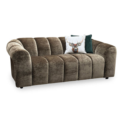 ‘Rhianna’ Aston Chocolate Brown Linen Fabric Large 2 Seater Sofa