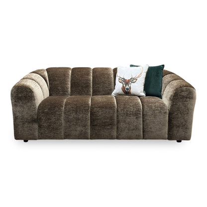 ‘Rhianna’ Aston Chocolate Brown Linen Fabric Large 2 Seater Sofa