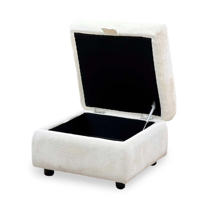 ‘Raven’ Anivia Nature White 13445 Fabric Storage Footstool
