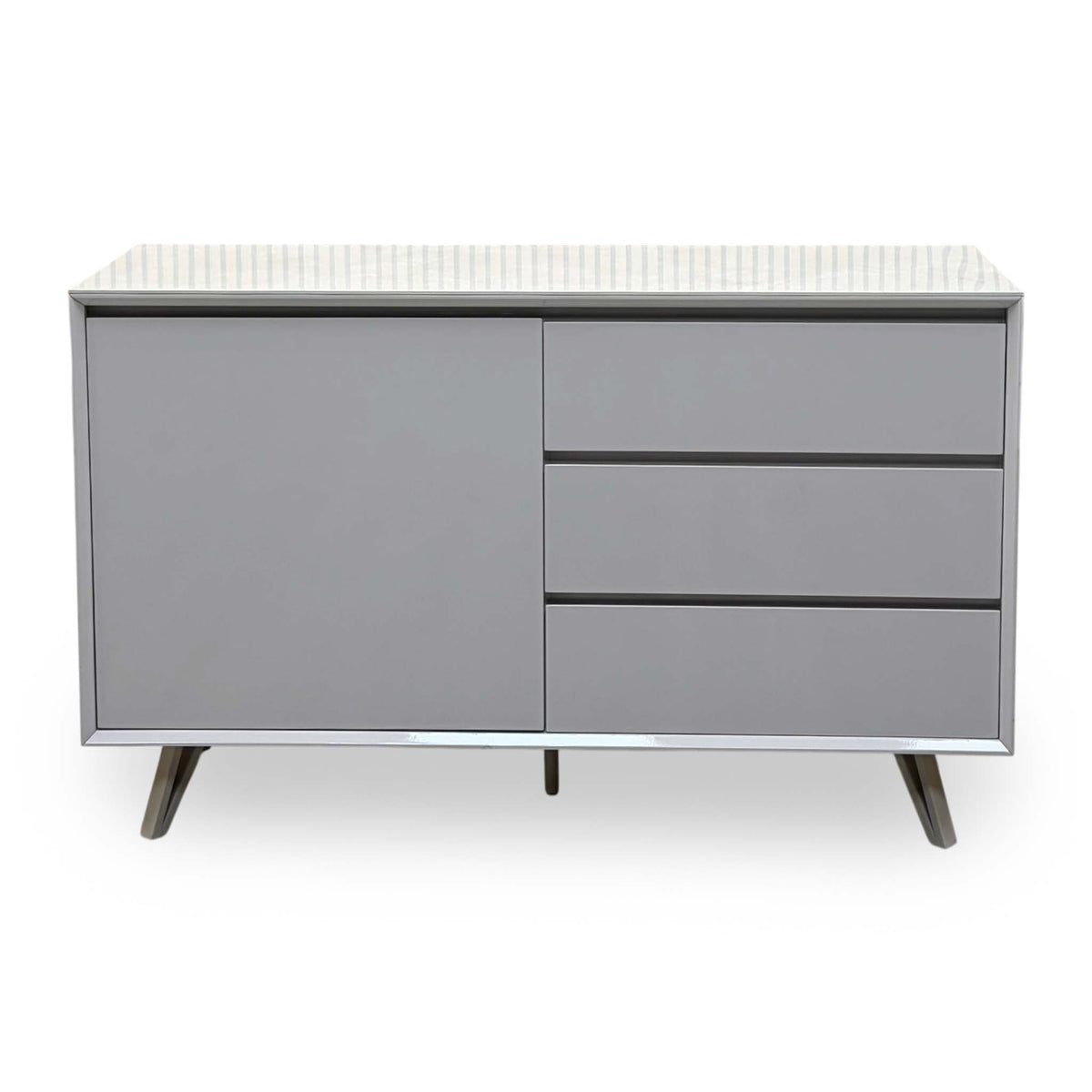 'Mirage’ Neutral Ceramic Top 1 Door 3 Drawer Sideboard