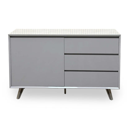 'Mirage’ Neutral Ceramic Top 1 Door 3 Drawer Sideboard