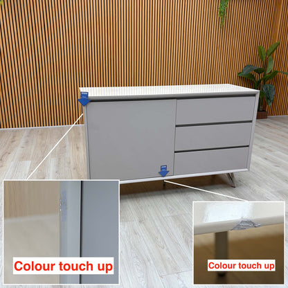 'Mirage’ Neutral Ceramic Top 1 Door 3 Drawer Sideboard