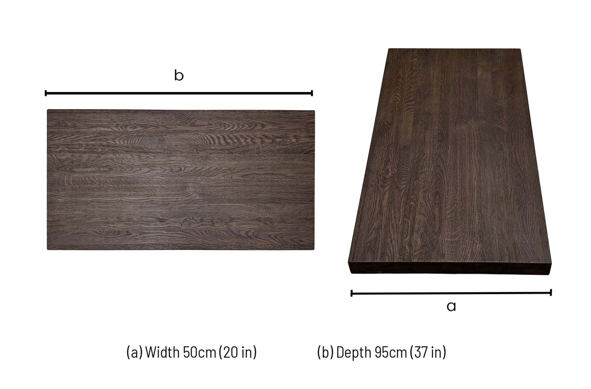 Mars dark oak extension leaf dimensions: width 50cm, depth 95cm