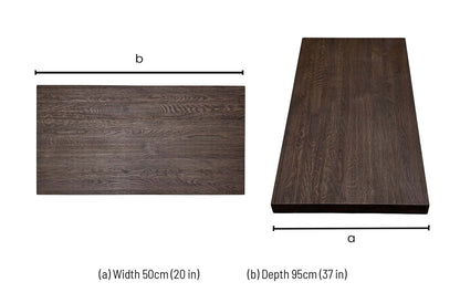 Mars dark oak extension leaf dimensions: width 50cm, depth 95cm
