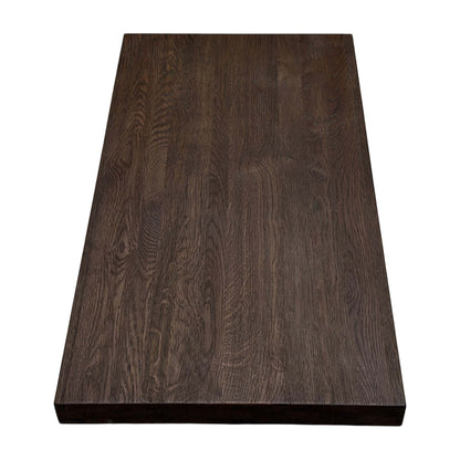 Mars dark oak solid oak 50cm dining table extension leaf, angled view from above