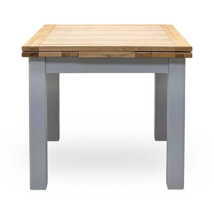 Lewis small draw leaf extending dining table, side view