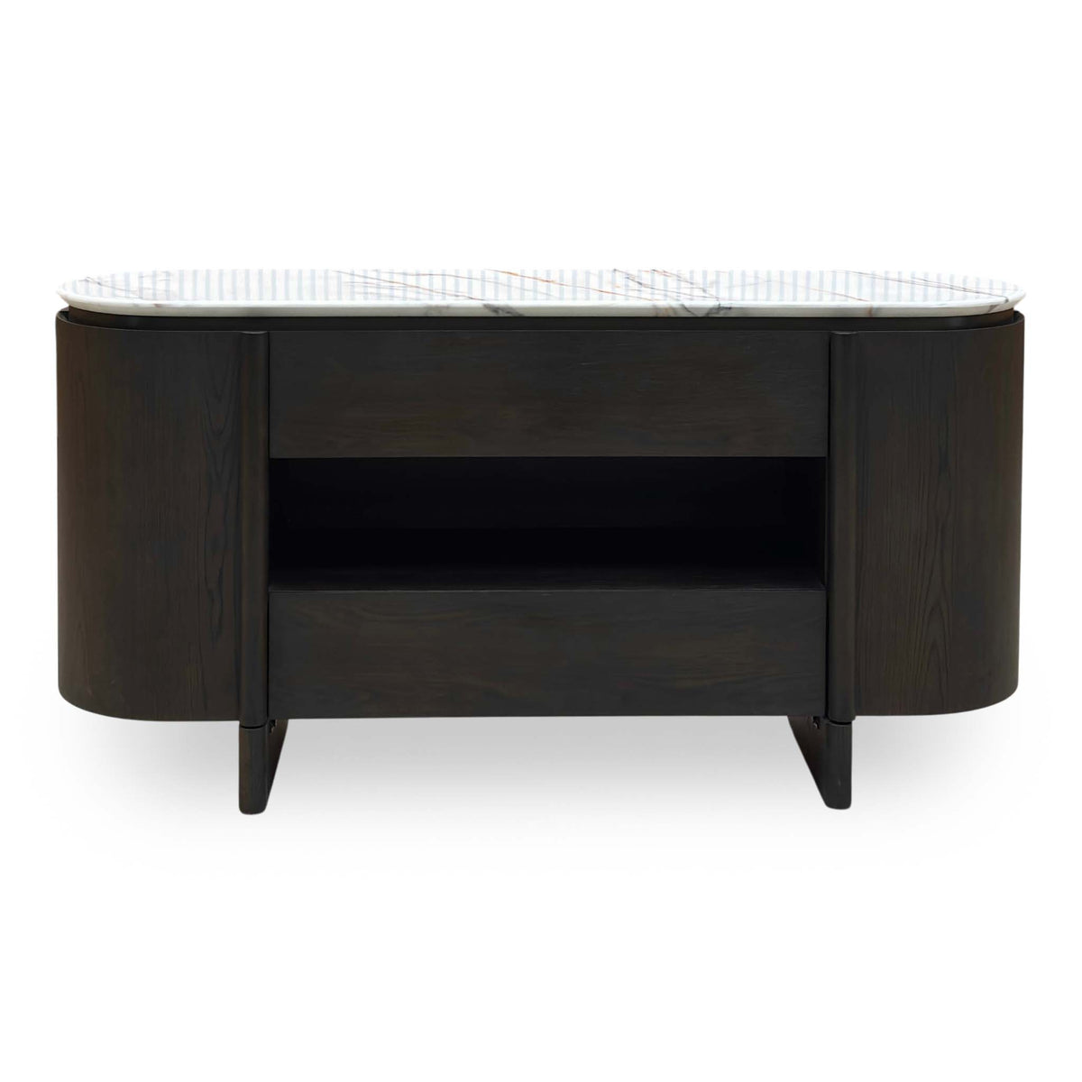 ‘Camino’ White Refined Marble and Ceramic Top 2 Door 2 Drawer Sideboard