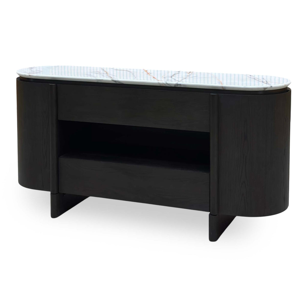 ‘Camino’ White Refined Marble and Ceramic Top 2 Door 2 Drawer Sideboard