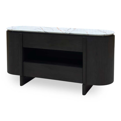 ‘Camino’ White Refined Marble and Ceramic Top 2 Door 2 Drawer Sideboard