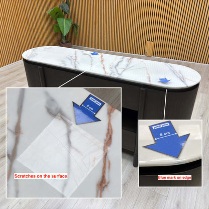 ‘Camino’ White Refined Marble and Ceramic Top 2 Door 2 Drawer Sideboard