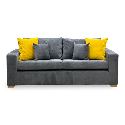 'Valencia' Grey Fabric 3 Seater Sofa