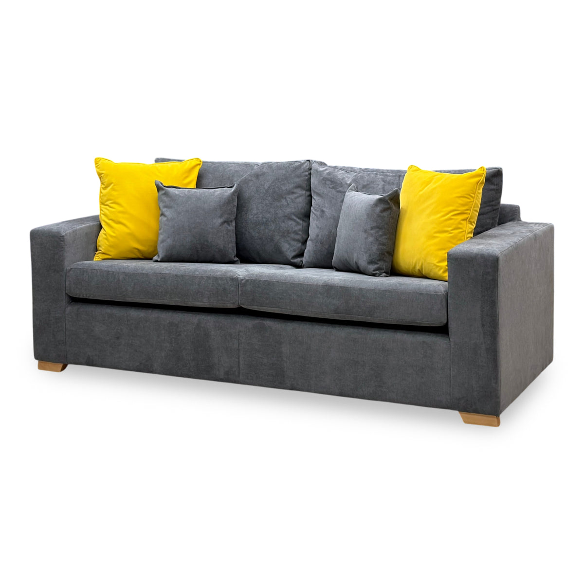 'Valencia' Grey Fabric 3 Seater Sofa
