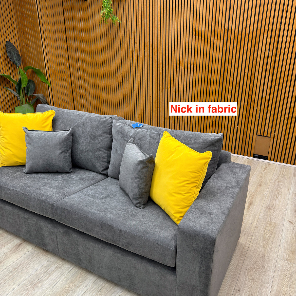 'Valencia' Grey Fabric 3 Seater Sofa