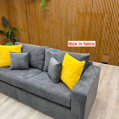 'Valencia' Grey Fabric 3 Seater Sofa