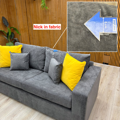 'Valencia' Grey Fabric 3 Seater Sofa