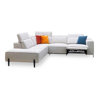 ‘San Antonio’ Light Grey Fabric Left Hand Facing Power Recliner Corner Group