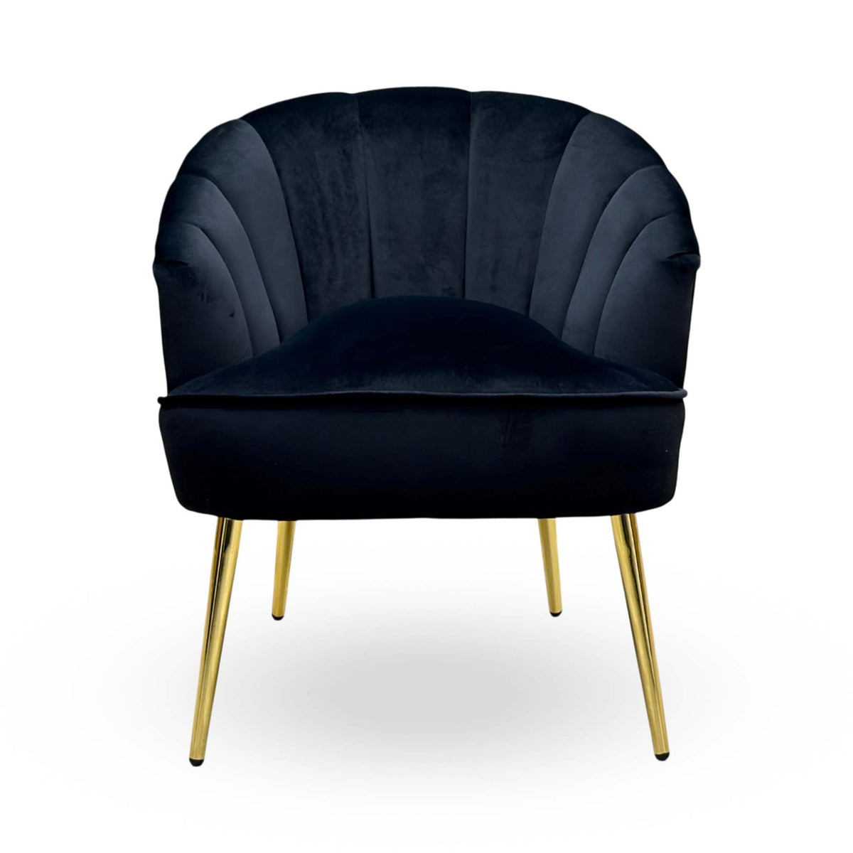 'Pettine' Black Velvet Fabric Accent Chair