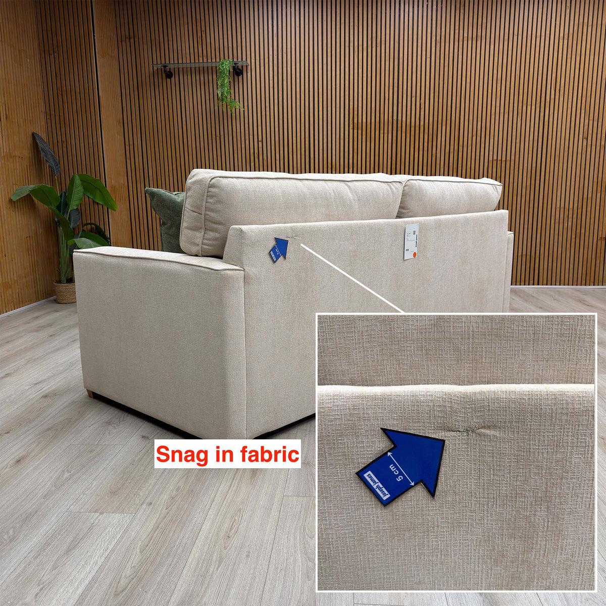 ‘Kaluna’ Natural Fabric 3 Seater Sofa
