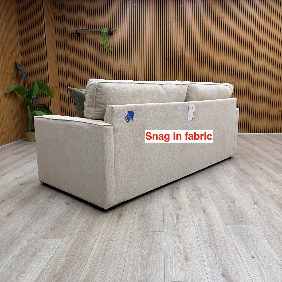 ‘Kaluna’ Natural Fabric 3 Seater Sofa