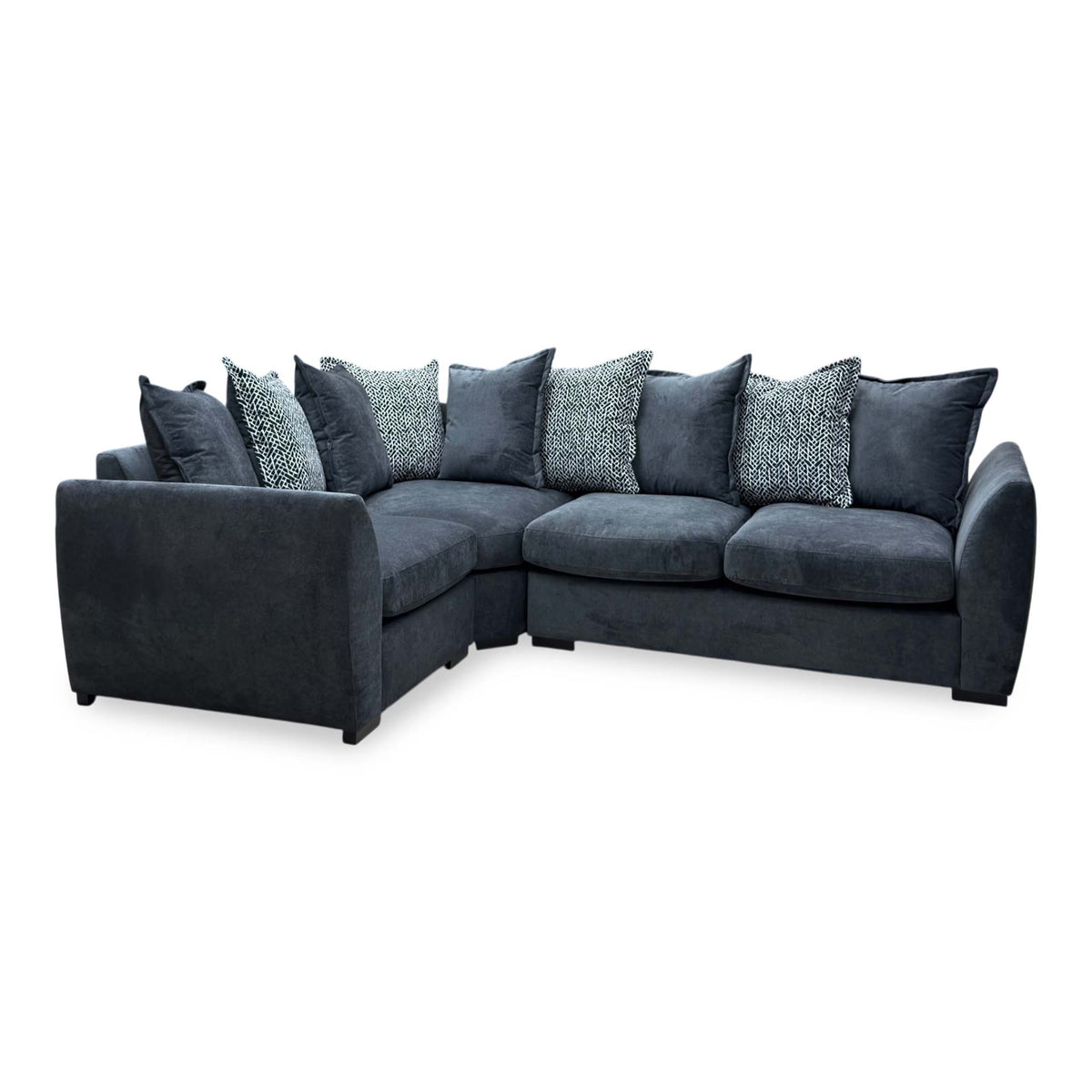 'Havana' Charcoal Grey Fabric Scatterback Left hand Double Arm Corner Group